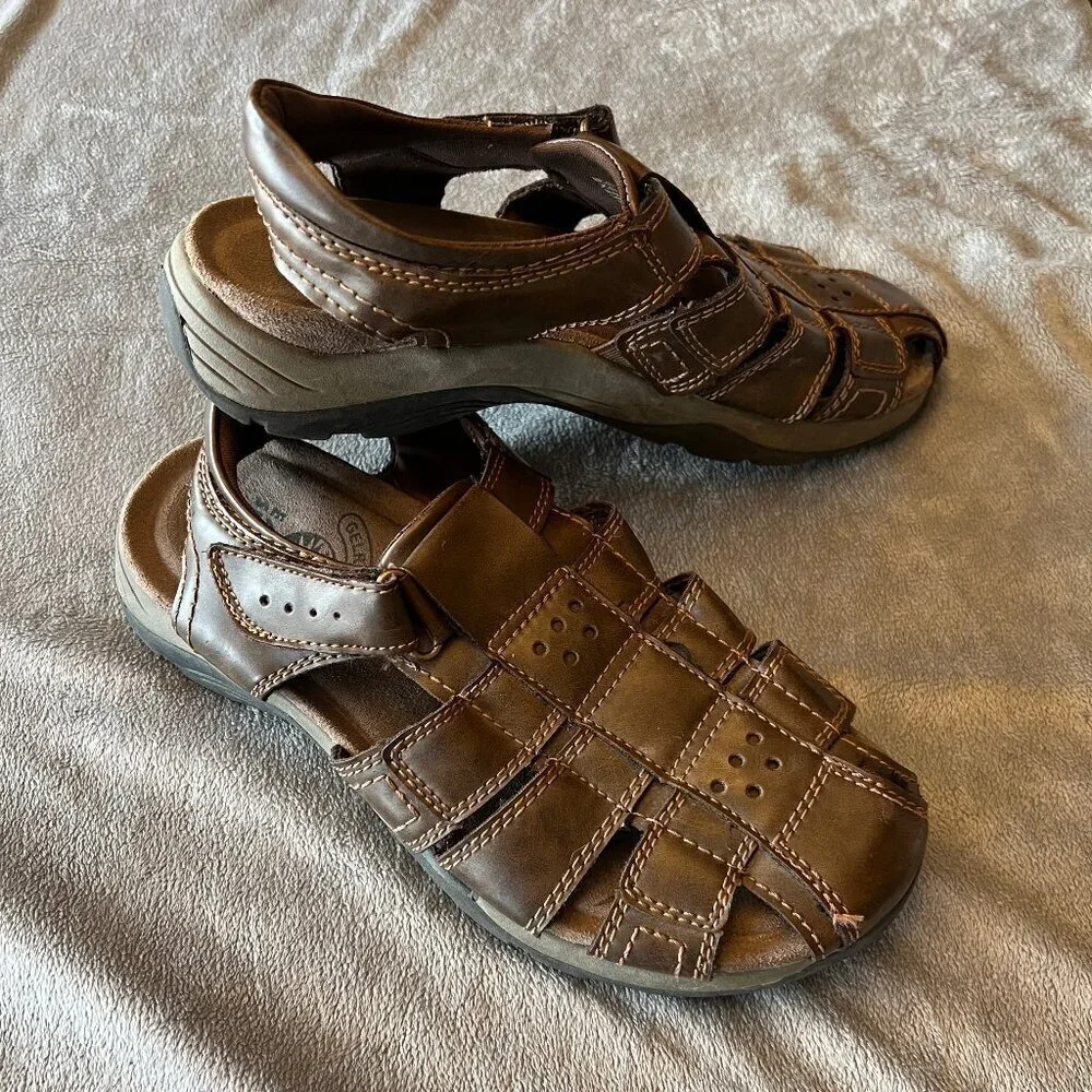 Men's Earth Spirit Brown Fisherman Strap Casual Sandals, Size 9